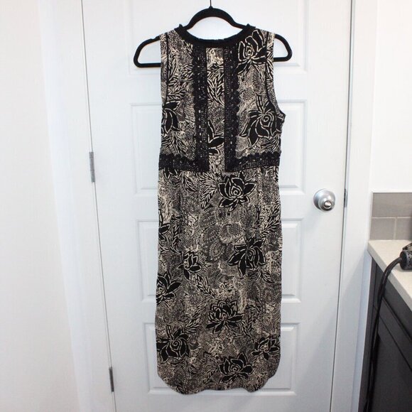 Anthropologie Holding Horses Black Ivory Abstract Floral Suraja Dress size 6 - Picture 3 of 3